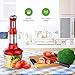 HOMIEE Hand Blender, 5-in-1 Electric Hand Blender Stick, 15-Speed Control and Turbo for Baby Food & Kitchen Use, Including Stainless Chopper, Egg Whisk, 800ML BPA-Free Beaker & Storage Bracket, Red
