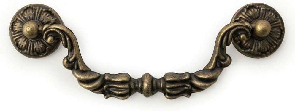 5 Inch C-C Antique Bronze Bail Drawer Pull Drop Dresser Handle Cabinet Pull Vintage Style (Bail Drawer Pull)