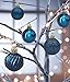 KI Store 24ct Christmas Ball Ornaments Shatterproof Christmas Decorations Tree Balls Small for Holiday Wedding Party Decoration, Tree Ornaments Hooks Included 1.57” (40mm Midnight Blue)