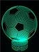AZALCO 3D Illusion LED Night Lamp Soccer 16 Color Change with Build-in Battery