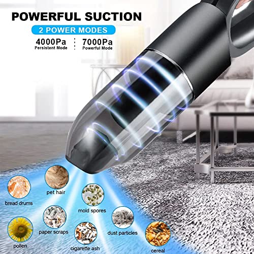 ENUOSUMA Handstaubsauger Akku-tragbarer Auto-Staubsauger 7000 Pa Leistungsstarker Handstaubsauger Leichter Staubsauger für Heimauto und Haustier