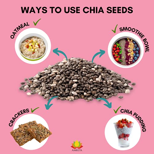 Amrita Foods Chia Seeds, 2 lb, Top 9 Allergy Free, GlutenFree, Dairy