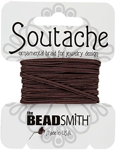 Beadsmith Soutache Rayon Cord 3mm Wide Beaver Brown 3yd