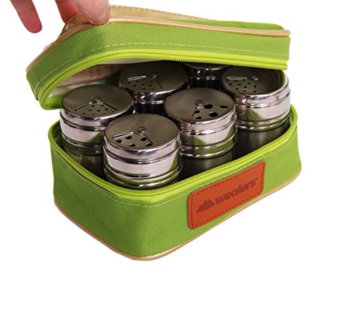 Wealers 6 piece stainless steel spice shaker jars salt …