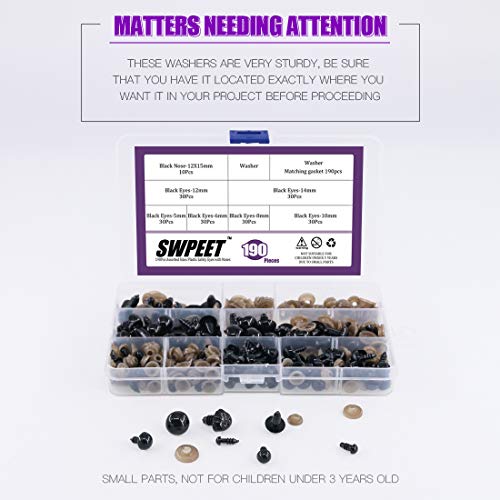 3 Swpeet+180Pcs+Assorted+Plastic+Safety