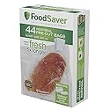 FoodSaver FSFSBF0226-FFP Bags with Unique Multi Layer Construction Vacuum Sealers, 44 Quart Size Bags, Clear