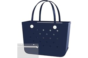 Heibbao X-Large Rubber Beach Bag Tote Bag with Waterproof Zipper Inner Bag, Washable Durable Tote Bag Storage bags