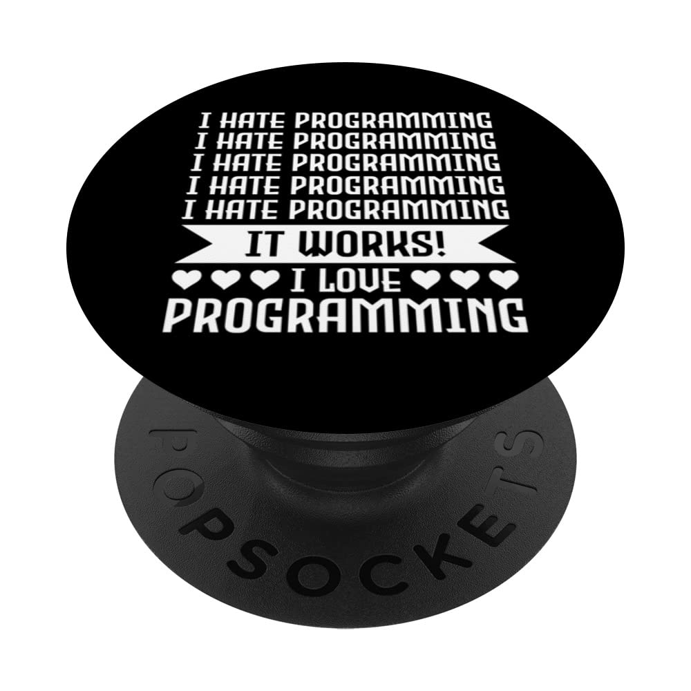 I Hate Programming Nerd Coding Programmer Developer Geek PopSockets Swappable PopGrip