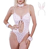 obmedin Women Sexy Lingerie Leopard Exotic Festival Teddy Babydoll Clubbing Cute Outfits with 3 extras