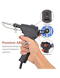 Toolour Kit de pistola de soldadura automática 5 en 1, 60 W herramienta de soldadura con soporte de cable de soldadura desmontable y interruptor de encendido apagado, cable de soldadura, bomba de desoldar, 2 pinzas antiestáticas