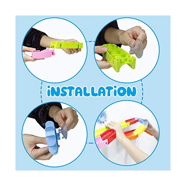 Nuheby-Bath-Toys-Bath-Track-Game-Shower-Toys-Bath-Watermill-Toy-Bath-Time-Multicoloured-Diy-Sucking-Orbit-with-Suction-Cups-Kids-Boys-Girls-Toys-3-4-5-Years-Old Nuheby Bath Toys Bath Track Game Shower Toys Bath Watermill Toy Bath Time Multicoloured Diy Sucking Orbit with Suction…