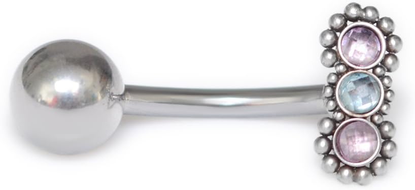 NellySteelPiercing Belly Button Jewelry - 316L Surgical Steel Belly Ring CZ, Body Jewelry