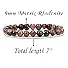 Amandastone Natural Matrix Rhodonite Gemstone 8mm Round Beads Stretch Bracelet 7 Inch