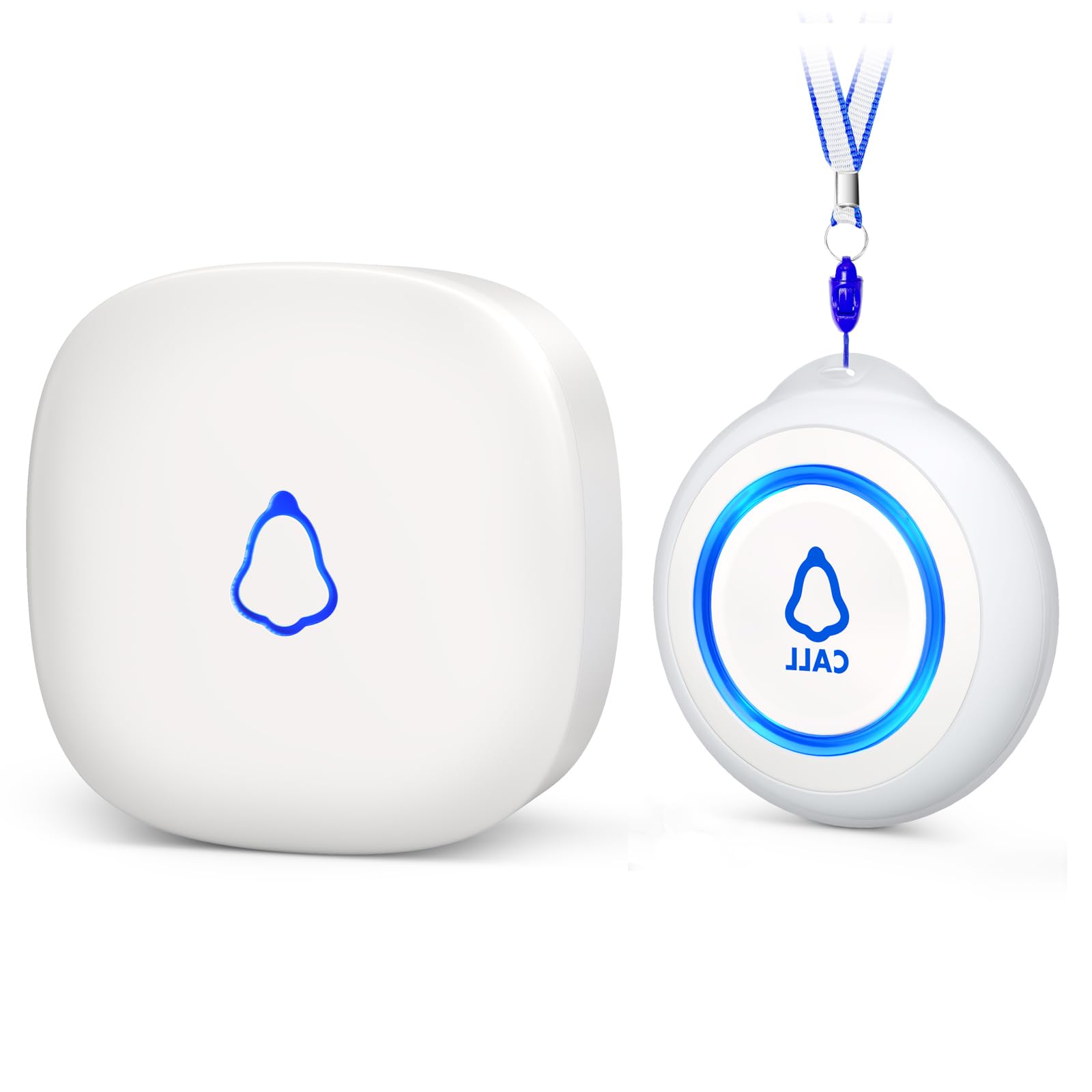 SECRUI Wireless Caregiver Pager Panic Button Personal Alarm for Elderly Monitoring, 1 SOS Alarm Call Button and 1 Receiver, Door Bell Alarm System for Elderly Seniors Disabled