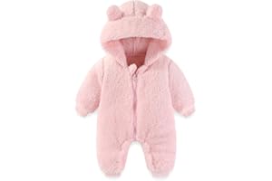 UVIPC Baby Newborn Bear Outfit Fleece Snowsuit Winter Clothes Hooded Jumpsuit Romper for Baby boy girl