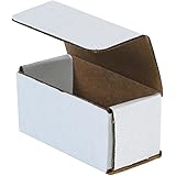 Aviditi White Corrugated Cardboard Mailing Boxes, 4 x 2 x 2 Inches, Pack of 50, Crush-Proof, for Shipping, Mailing and Storin