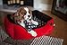Disney Classic Mickey Mouse Rectangular Cuddler Pet Bed with Pillow Cushion Insert in Red, Machine Washable, 24 x 22/One Size, Model:DIS-RCT-MBH-RDH-2422