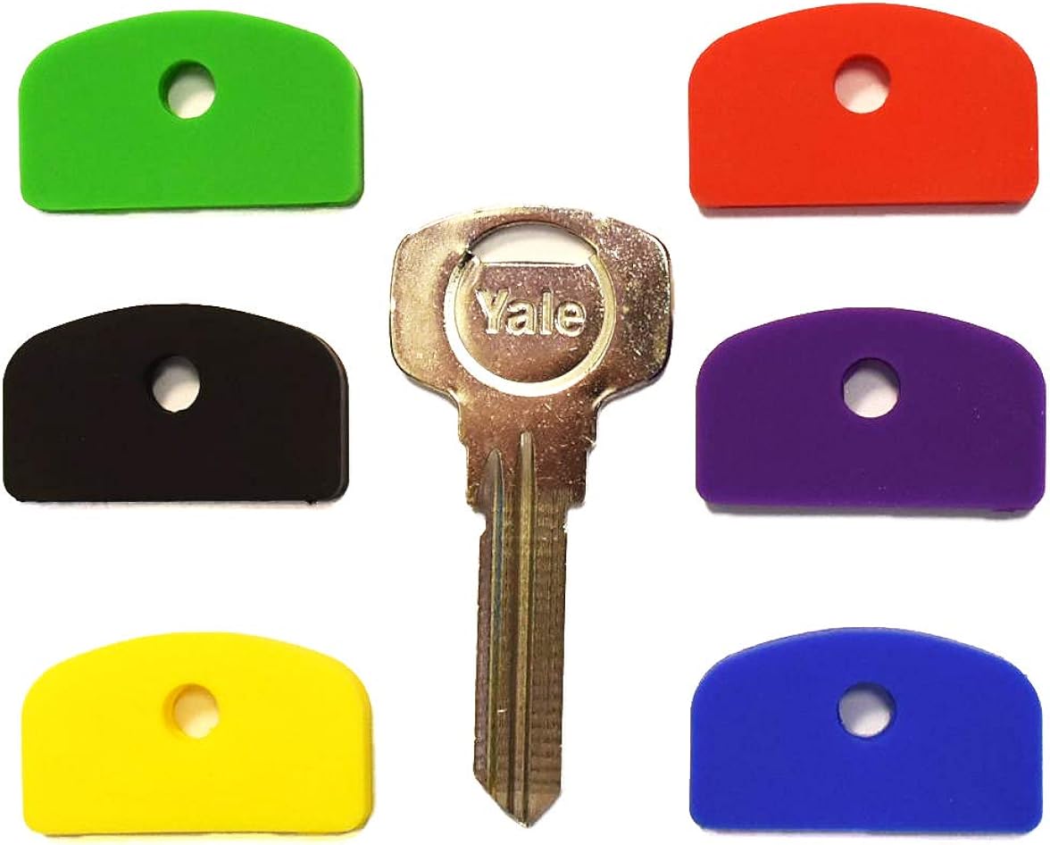 Set of 12 (2 of each) Coloured Large Square Headed Identifying Key caps