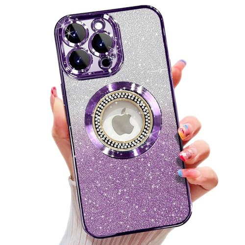 Case for iPhone 13 Pro Max, Compatible with MagSafe, with Camera Protection, Glitter Silicone Mobile Phone Case Compatible with iPhone 13 Pro Max, Shockproof, Scratch-Resistant, Cute Phone Case for