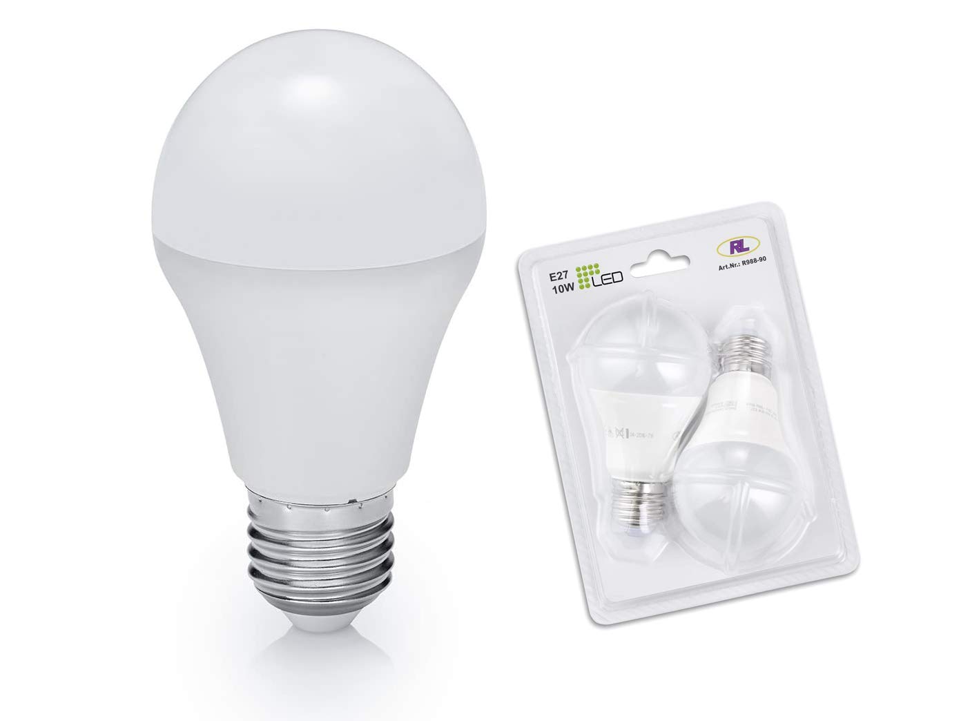 Reality Leuchten R988 90 A +, Lights, Plastic, 10 W, E27, White, 6 x 6 x 4