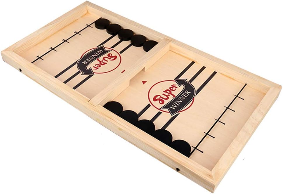 yorkyork Fast Sling Puck Game Wooden Board Game Slingshot Games Toy Paced Winner Board Games Toys for Family