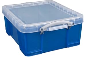 Really Useful Box® Storage Box, 17 Liter, 17 1/4" x 14" x 7", Blue