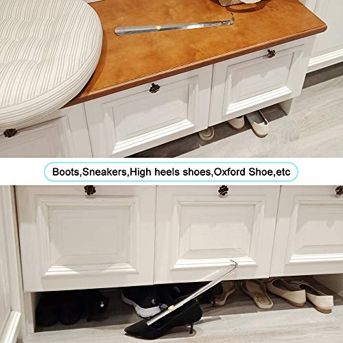 Metal Shoe Horn - Extra Long Handled Shoe Horn - 16.5" Heavy Duty Stainless Steel Shoehorns for Men, Women, Kids, Seniors, Pregnancy, Disabled, Back Pain, Arthritis, Sciatica, Boots, Dress, Sneakers - Thumbnail 7