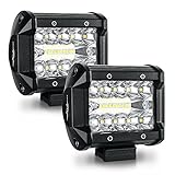 MICTUNING LED Light Pods 4 Inch 120W Triple Row LED Light Bar Spot Flood Combo Beam LED Cubes Offroad Driving Lights For Pickup Truck Jeep ATV UTV SUV Boat, 2 Pack