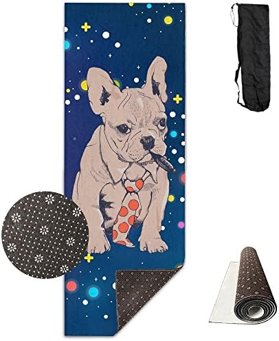 FHIEOMAT Unisex French Bulldog Boss Yoga And Pilates Mat Exercise Mat With Carrying Bag