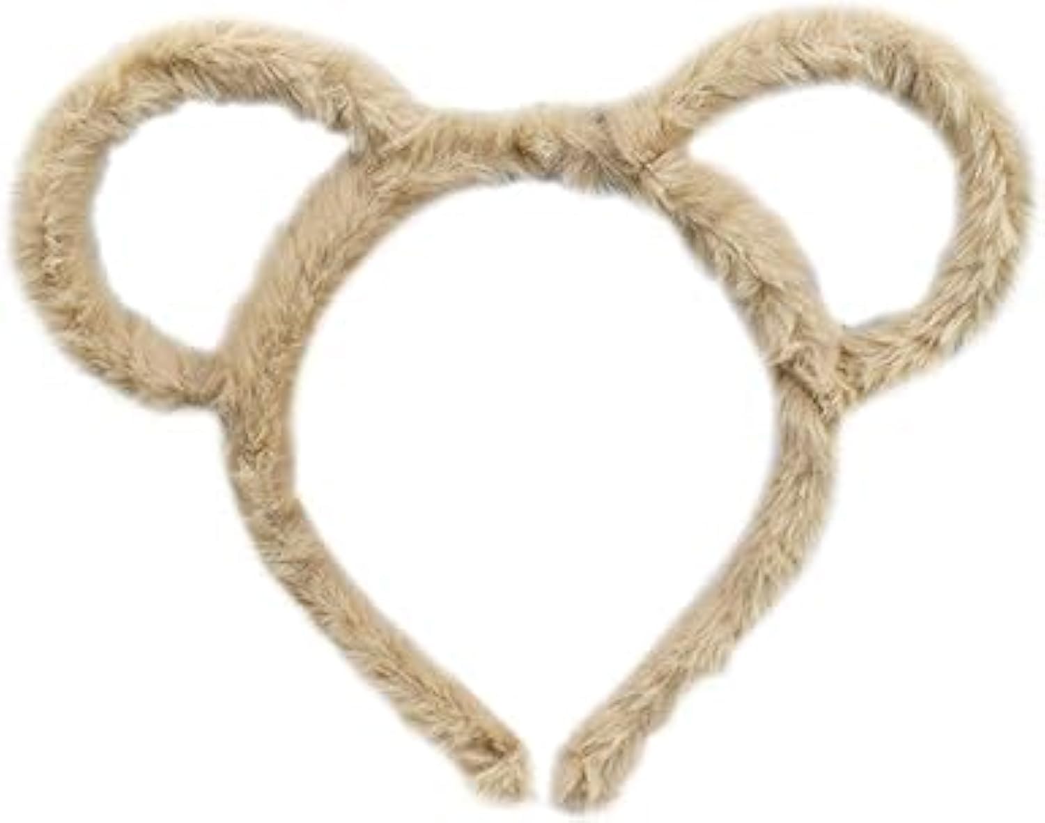 Photo 1 of 2 YSSZAM Khaki Women Mouse Bear Ears Headband Winter Thick Plush Hair Hoop Round Ear Hairband Makeup Bandana Hair Accessories Headbands