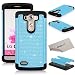 LG G3 Vigor Case, SGM (TM) Hybrid Gel Rhinestone Bling Armor Defender Case For LG G3 Vigor [SGM(TM) LOGO] (Sky Blue + Black)