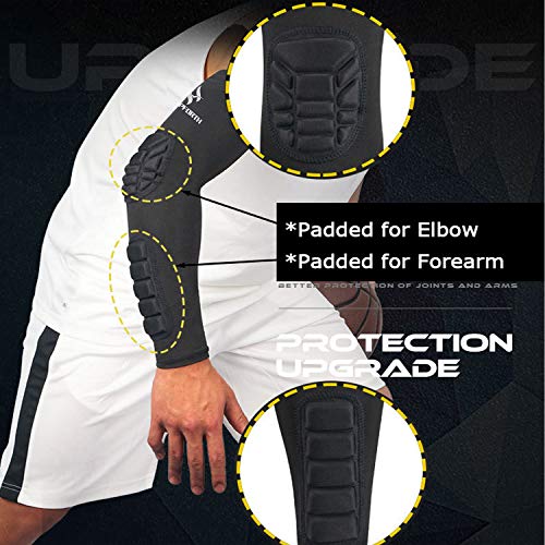 HOPEFORTH 1PC Elbow Sleeve Padded Compression Arm Forearm Guard Sports Shooter Sleeves Protective Pads Support for Football Basketball Volleyball Baseball Softball Tennis Cycling Outdoor - Thumbnail 3