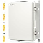 QILIPSU UL94-V0 Outdoor Electrical Box 16.4"x12.4"x7.1" Waterproof Junction Box Weatherproof PC/ABS Alloy Plastic IP66 Project Electric Enclosure Grey Hinged Door