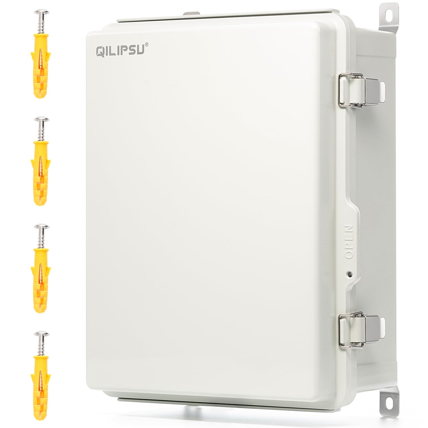 Photo 1 of QILIPSU UL94-V0 Outdoor Electrical Box 16.4"x12.4"x7.1" Waterproof Junction Box Weatherproof PC/ABS Alloy Plastic IP66 Project Electric Enclosure Grey Hinged Door