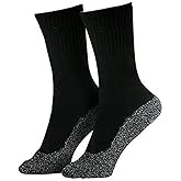 35° Below Socks for Men and Women, Designed with Soft Aluminized Loops to Keep Feet Warm and Cozy, 3 Pair Black Small/Medium