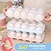 Egg Holder Kitchen Egg Tray, Clear Egg Storage Container Kitchen with Lid for Refrigerator Portable Egg Case Storage Bin for Fridge Camping, 10/20 Eggs Box Carrier (Blue)
