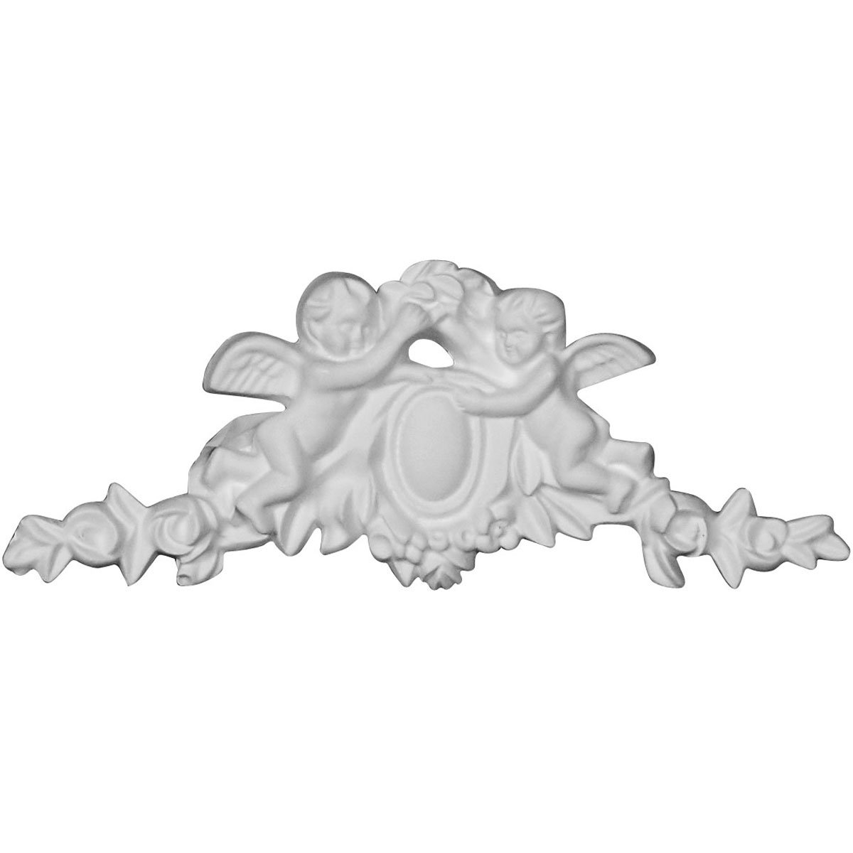 Photo 1 of Ekena Millwork ONL07X03X01AN Angel Urethane Onlays, 6 1/2"W x 2 5/8"H x 1/2"P, Primed
