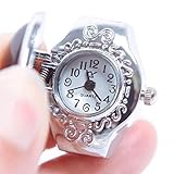 Potelin Women Creative Steel Gemstone Elastic Quartz Lady Finger Ring Watch Chic Durable and Useful