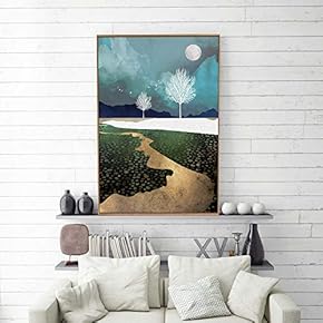 Framed Canvas Home Artwork Decoration Nordic Style Abstract Color Canvas Wall Art for Living Room, Bedroom - 16x24 inches