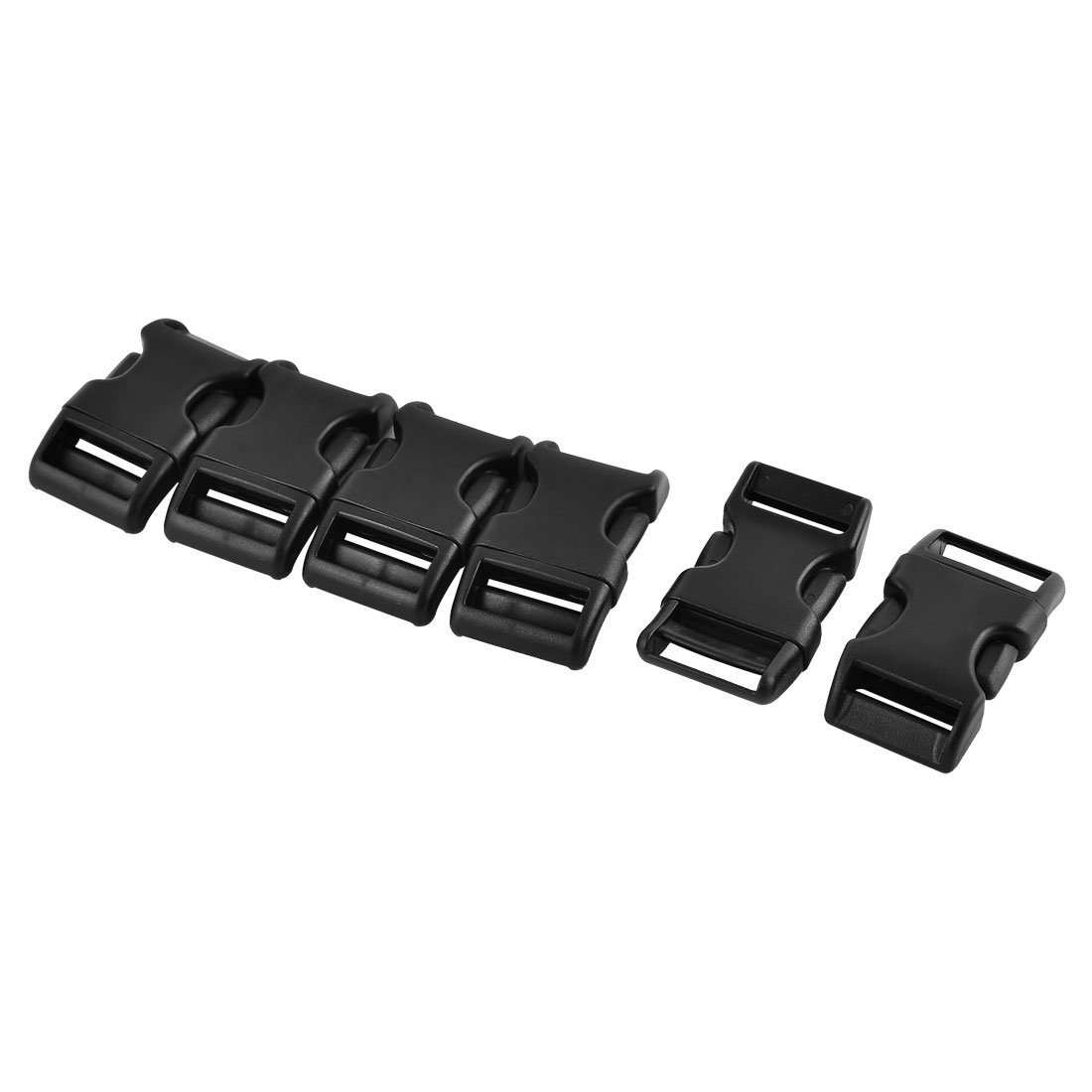 sourcingmap Plastic Suitcase Backpack Strap Connecting Side Quick Release Buckle 20mm 6pcs Black