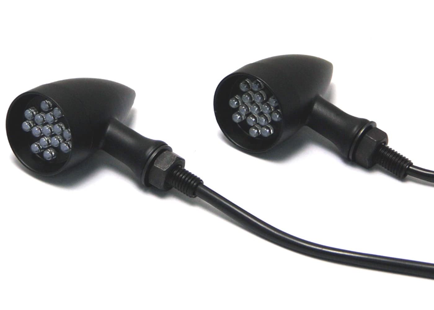 Alchemy Parts Motorbike Indicators Turn Signals LED Small Black 2pcs Front or Rear for Most Motorcycles Custom Cafe Racers Choppers Cruisers