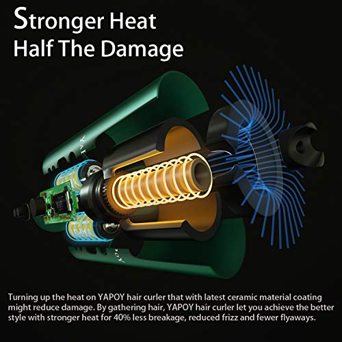 YAPOY Hair Curler Cordless Automatic Curling Tongs Portable