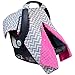 Kids N’ Such Peekaboo Baby Car Seat Cover Car Seat Canopy & Nursing Cover, Chevron/Hot Pink Minky