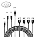 ONLINER Phone Charger, Extra Long High-Speed Nylon Braided Cable Compatible with Phone XsMAX/XS/X/8/7/7 Plus/6/6 Plus/6S/6S Plus, SE/5S/5 and More (Light Black White 4 Packs) primary