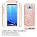 LeYi Compatible with Samsung Galaxy S8 Case with 3D PET Screen Protector [2 Pack] for Girls Women, Glitter Bling Dual Layer Hybrid Heavy Duty Phone Case for Samsung Galaxy S8 TP Rose Gold