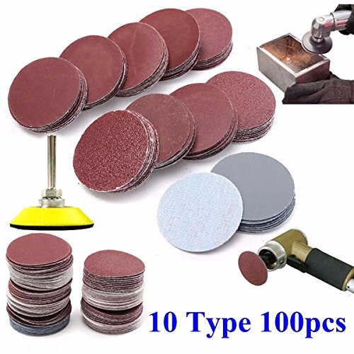 100PCS Sanding Discs Pad Kit, 2 inch Assorted 803000 Grit Sandpaper
