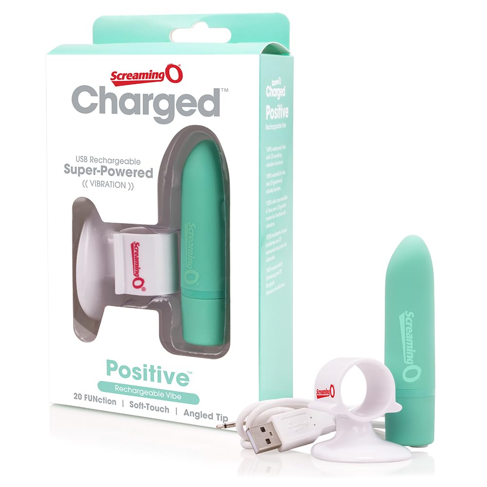 Screaming O Charged Positive Rechargeable Vibrator, Green/Kiwi