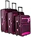 Ever Moda Polka Dot Print Collection 3 Piece Expandable Luggage Set