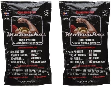 Mancakes High Protein Pancake Waffle and Baking Mix, Cinnamon Oats, 24.7 Ounce (2 Pack)