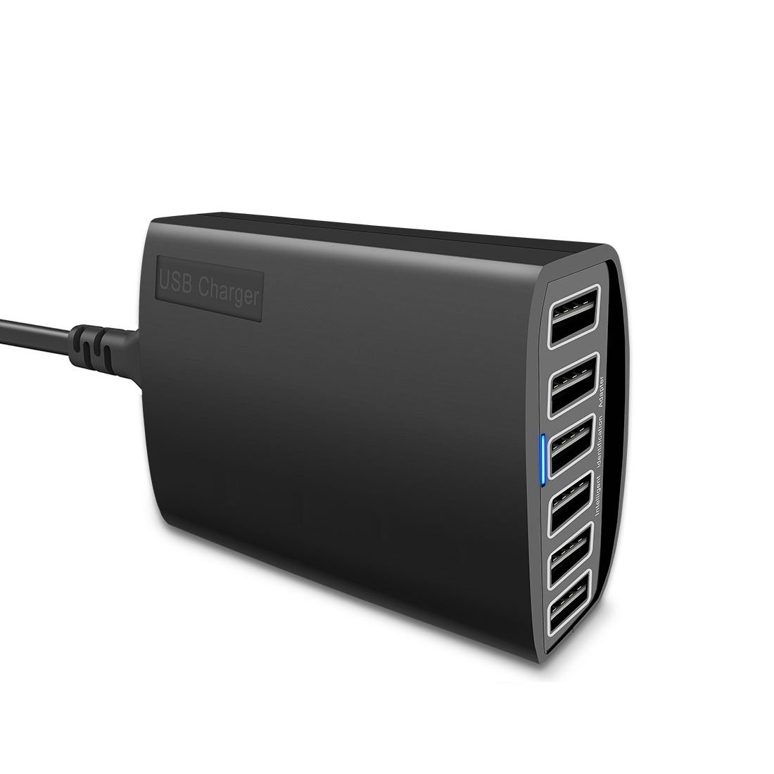 USB Desktop Charger, 60W 12A 6-Port USB Charging Station Multi Ports Desktop Charger Hubs Compatible with Smartphone/Tablets and More